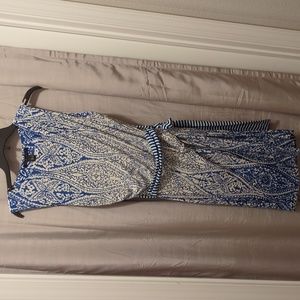 Blue and White Mango Dress